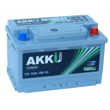 Автомобильный  аккумулятор AKKU STANDART 75 А/ч обр/п. низкий (57528)
