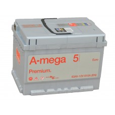 Автомобильный аккумулятор A-mega Premium 63 А/ч обр/п. низкий