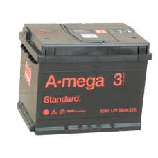 Автомобильный аккумулятор A-mega Standart 62 А/ч обр/п.