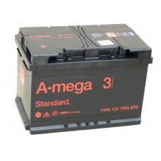 Автомобильный аккумулятор A-mega Standart 74 А/ч п/п.