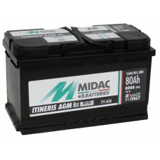 Автомобильный  аккумулятор MIDAC AGM 80 А/ч обр/п.